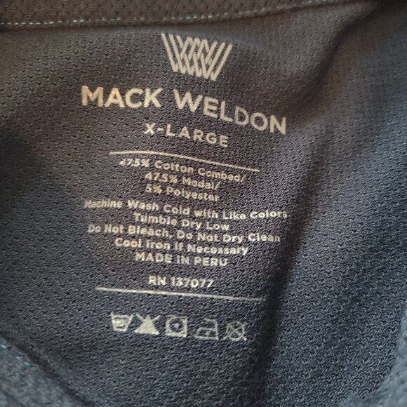 Men's Mack Weldon Polo shirt Breathable XL - Navy blue Partial button front S/S - Picture 8 of 10